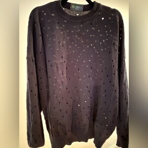 VERSACE 90s PUNK HOLEY SWEATER - XL ICONIC & RARE ISTANTE DESIGN